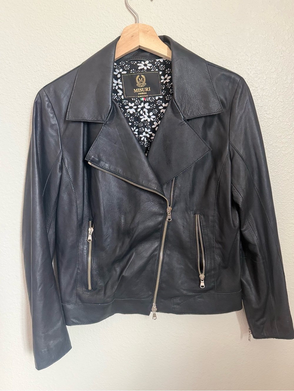 Authentic Italian Leather Zip Jacket - Moto Clean Cut